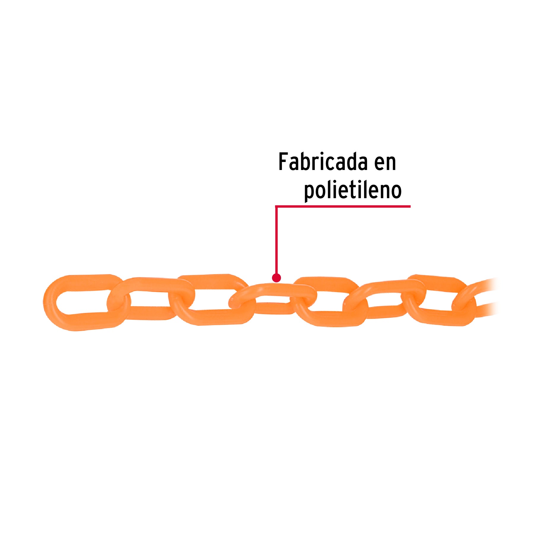 Metro de cadena de 5 mm de plástico naranja, carrete de 25 m CAPL-5A 44175 MM00