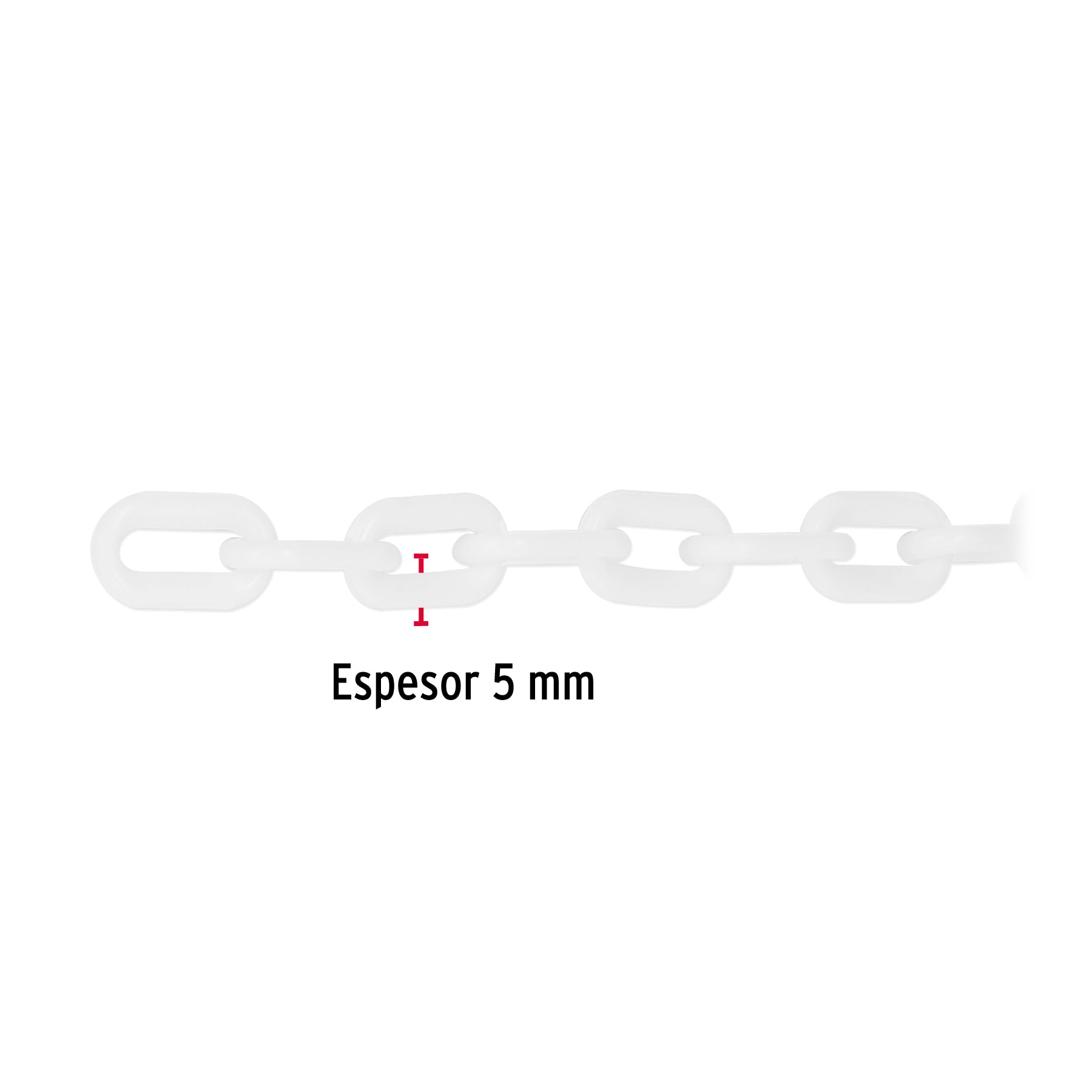 Metro de cadena de 5 mm de plástico blanca, carrete de 25 m CAPL-5B 44171 MM00