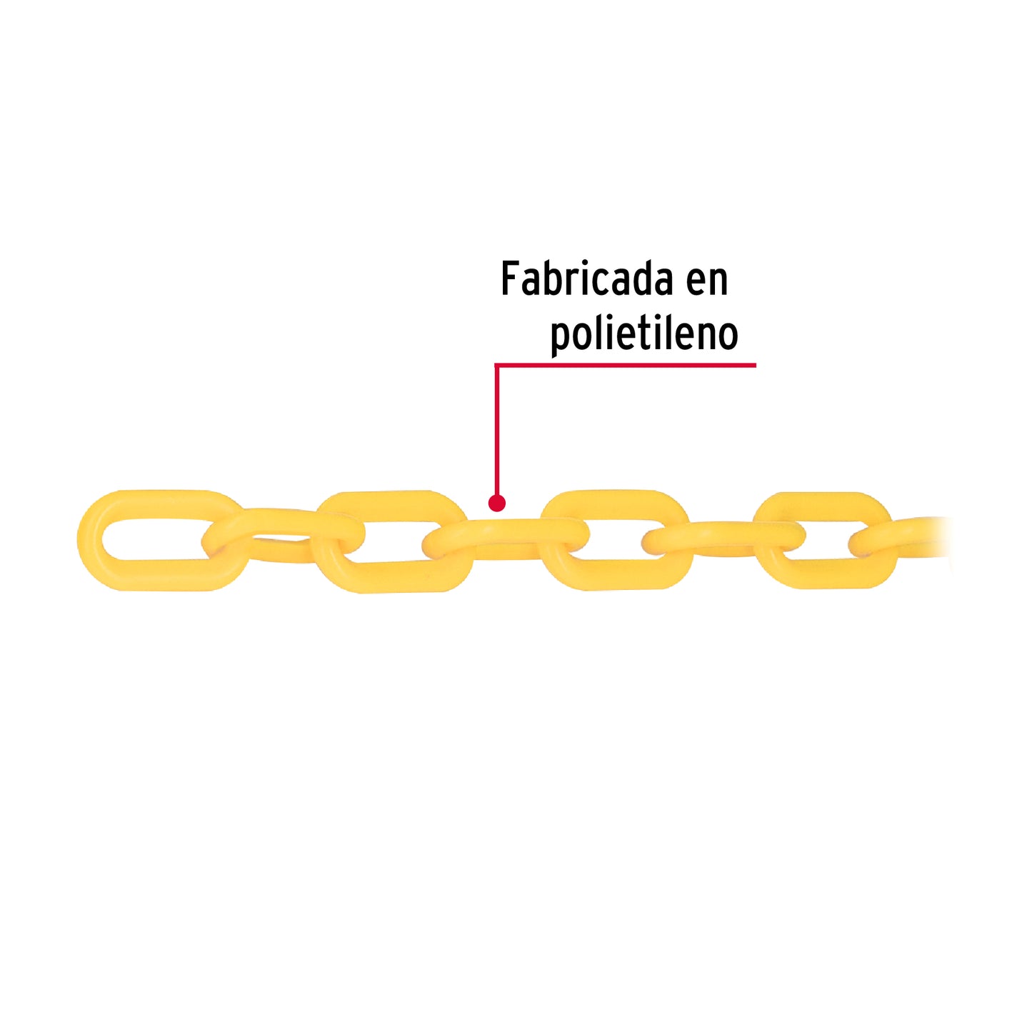 Metro de cadena de 5 mm de plástico amarilla, carrete de 25m CAPL-5M 44172 MM00