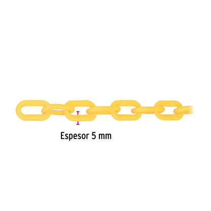 Metro de cadena de 5 mm de plástico amarilla, carrete de 25m CAPL-5M 44172 MM00