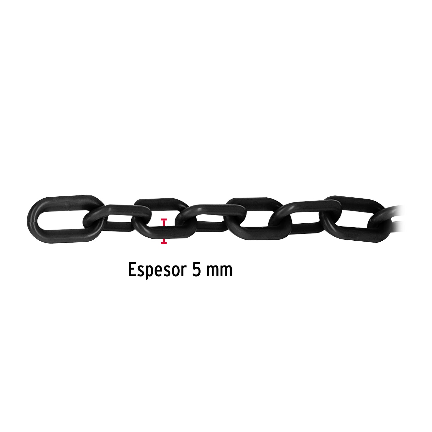 Metro de cadena de 5 mm de plástico negra, carrete de 25 m CAPL-5N 44170 MM00