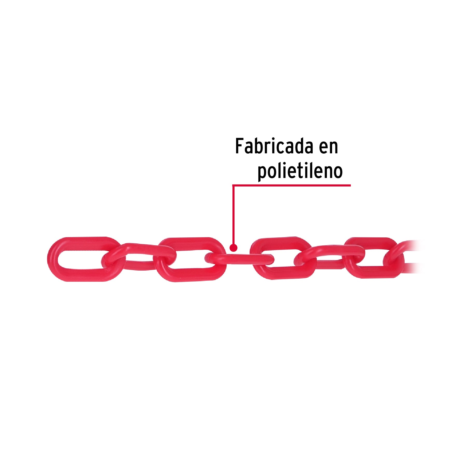 Metro de cadena de 5 mm de plástico roja, carrete de 25 m CAPL-5R 44176 MM00