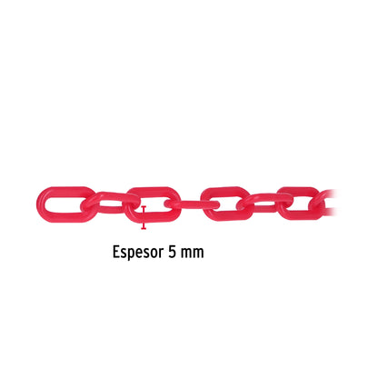 Metro de cadena de 5 mm de plástico roja, carrete de 25 m CAPL-5R 44176 MM00