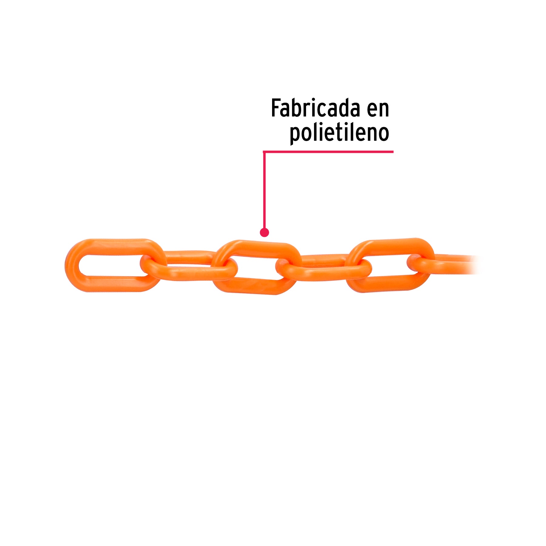 Metro de cadena de 8 mm de plástico naranja, carrete de 25 m CAPL-8A 44185 MM00