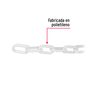 Metro de cadena de 8 mm de plástico blanca, carrete de 25 m CAPL-8B 44181 MM00