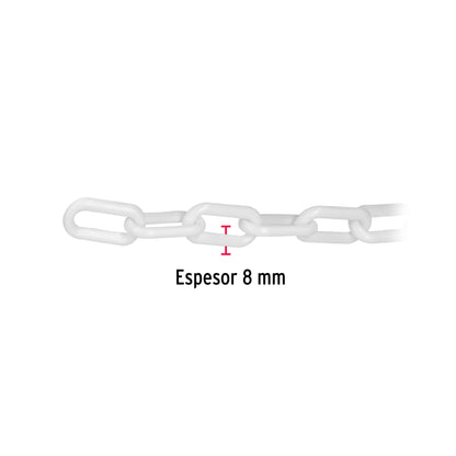 Metro de cadena de 8 mm de plástico blanca, carrete de 25 m CAPL-8B 44181 MM00