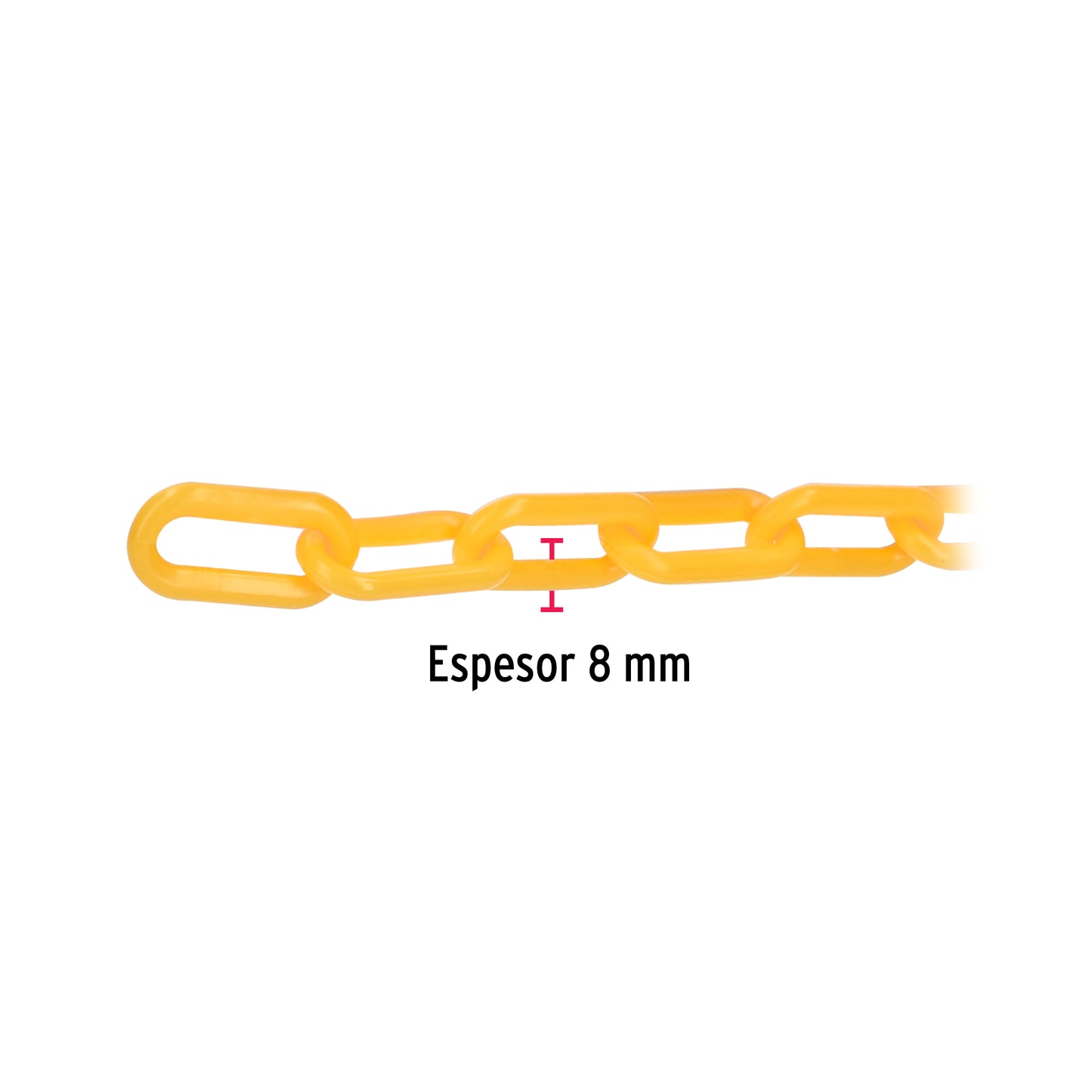 Metro de cadena de 8 mm de plástico amarilla, carrete de 25m CAPL-8M 44182 MM00