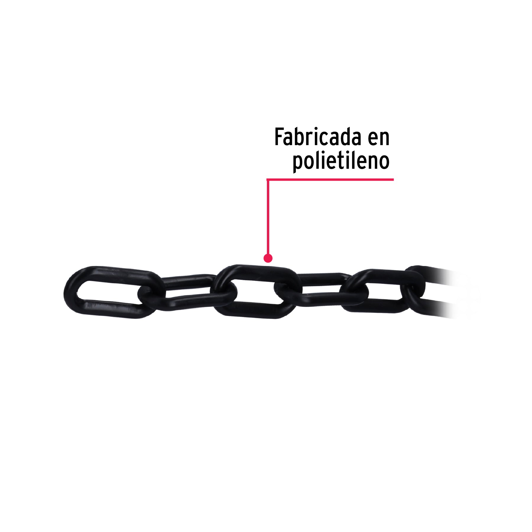 Metro de cadena de 8 mm de plástico negra, carrete de 25 m CAPL-8N 44180 MM00