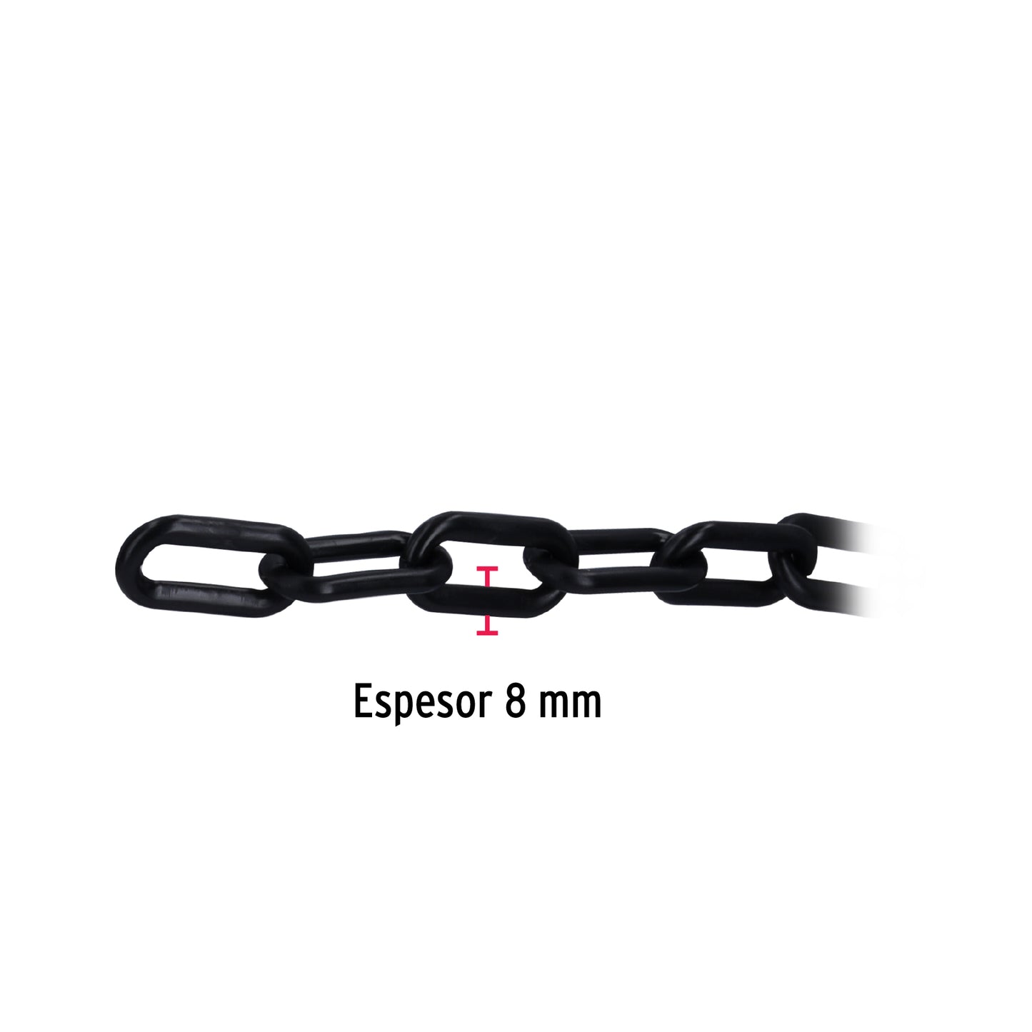 Metro de cadena de 8 mm de plástico negra, carrete de 25 m CAPL-8N 44180 MM00