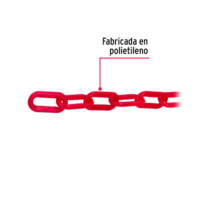 Metro de cadena de 8 mm de plástico roja, carrete de 25 m CAPL-8R 44186 MM00