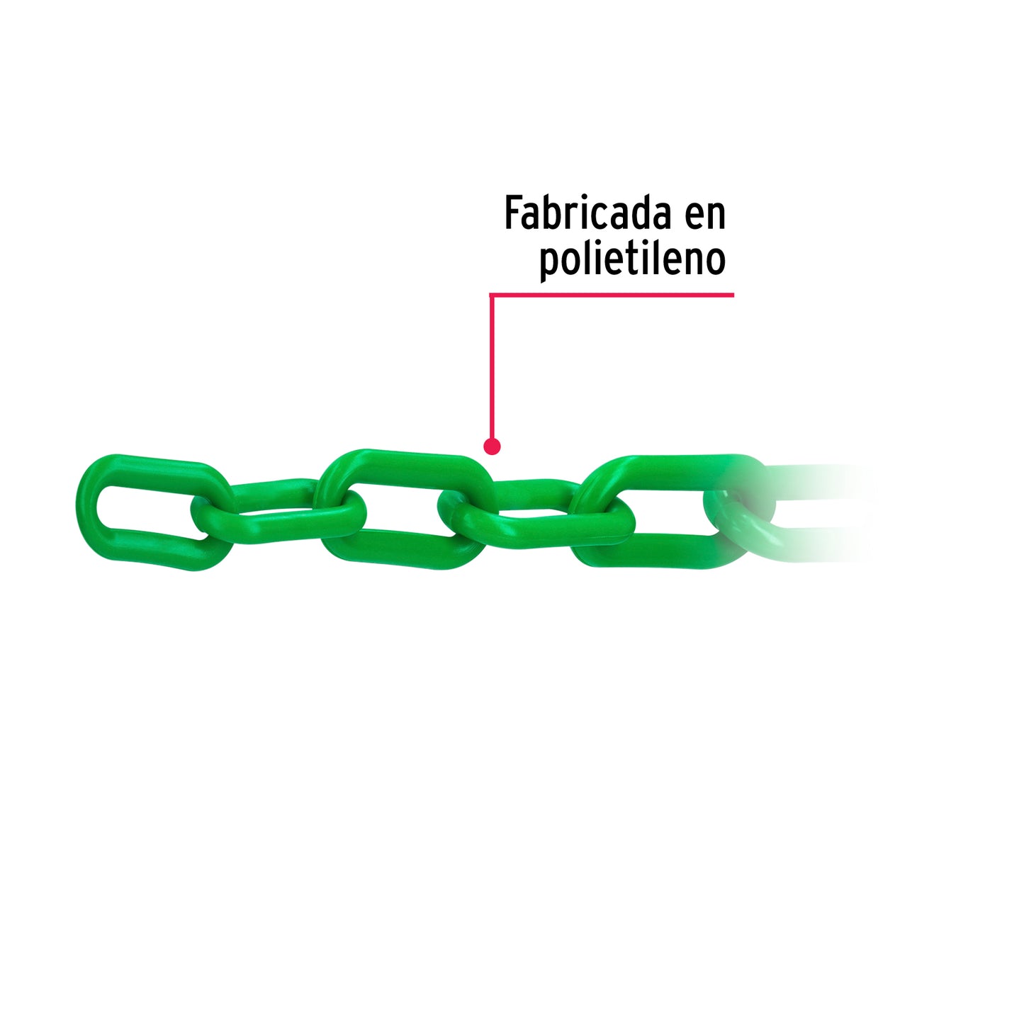 Metro de cadena de 8 mm de plástico verde, carrete de 25 m CAPL-8V 44184 MM00