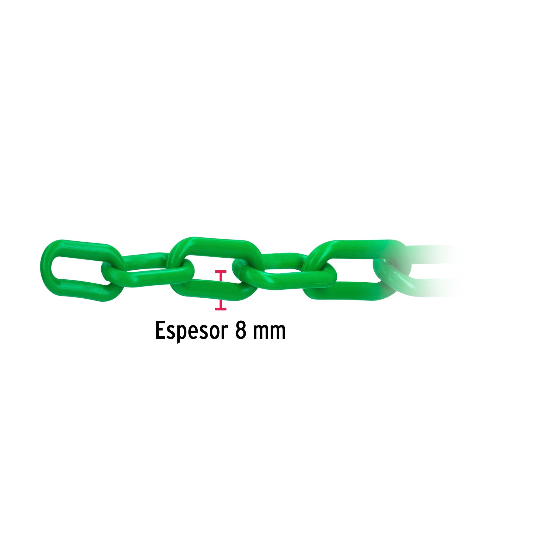 Metro de cadena de 8 mm de plástico verde, carrete de 25 m CAPL-8V 44184 MM00