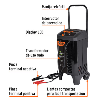 Cargador de 200 A para baterías de 12 V, con ruedas, Expert CARBA-200X 19589 MM00