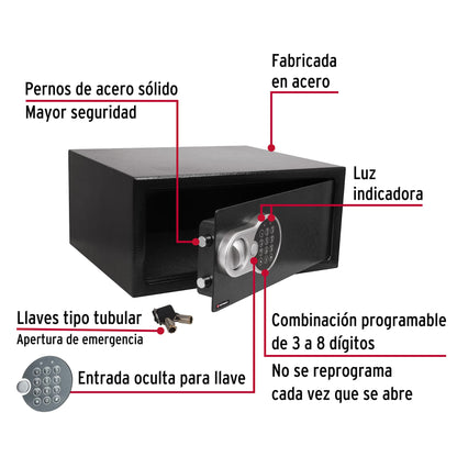 Caja de seguridad electrónica, Laptop, Hermex CASE-43 43082 MM0