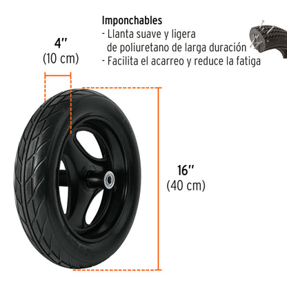 Carretilla 6ft3 Imponchable, bastidor tubular, Truper Expert CAT 60X 100417 MM00