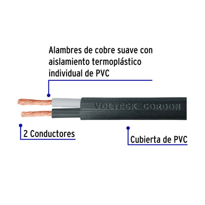 Metro de cable uso extra rudo 2 x 12 AWG en rollo de 100 m CAUR-212 40003 MM2