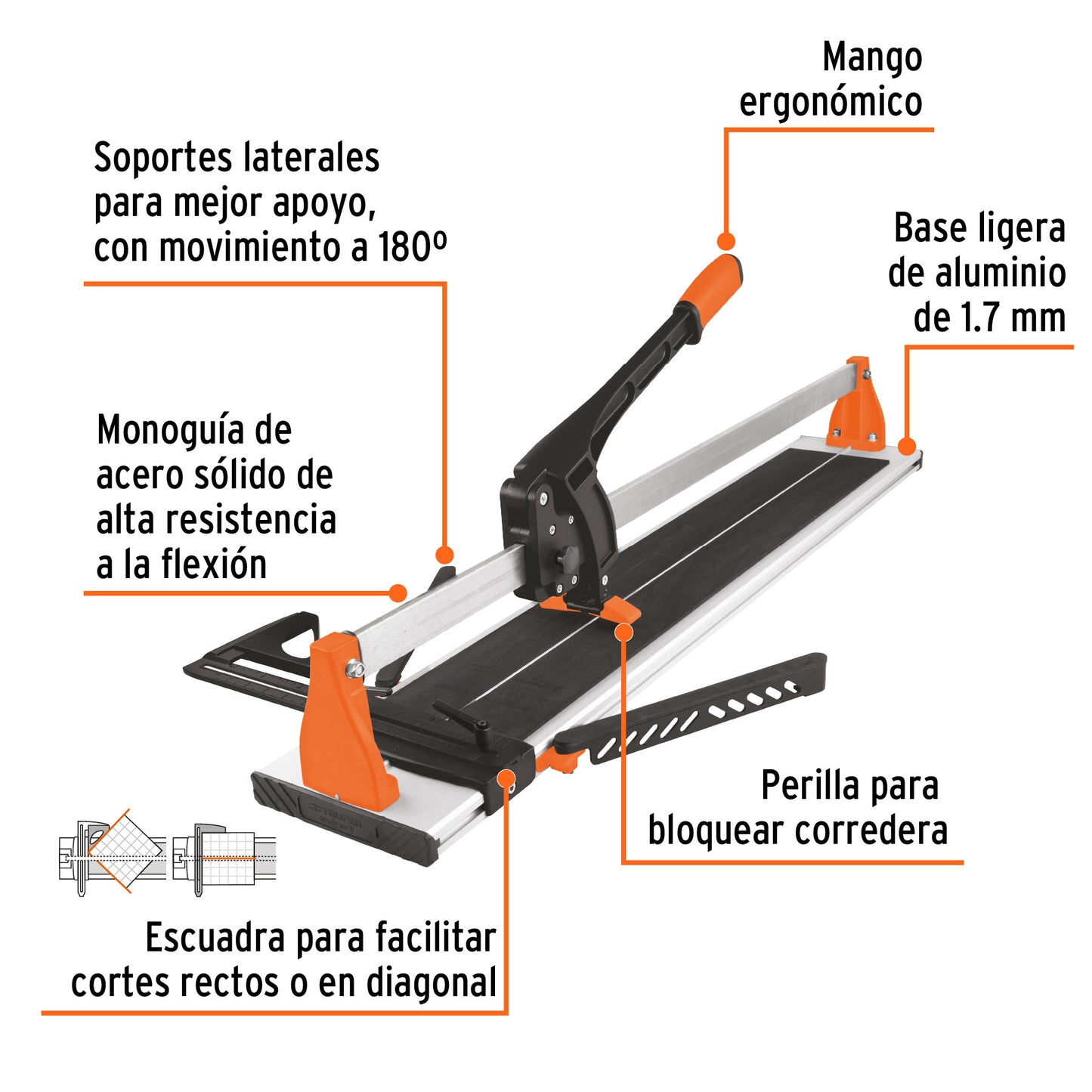 Cortador azulejo 35' (90 cm) gran formato c/maletín, Expert CAZ-90X 11773 MM00