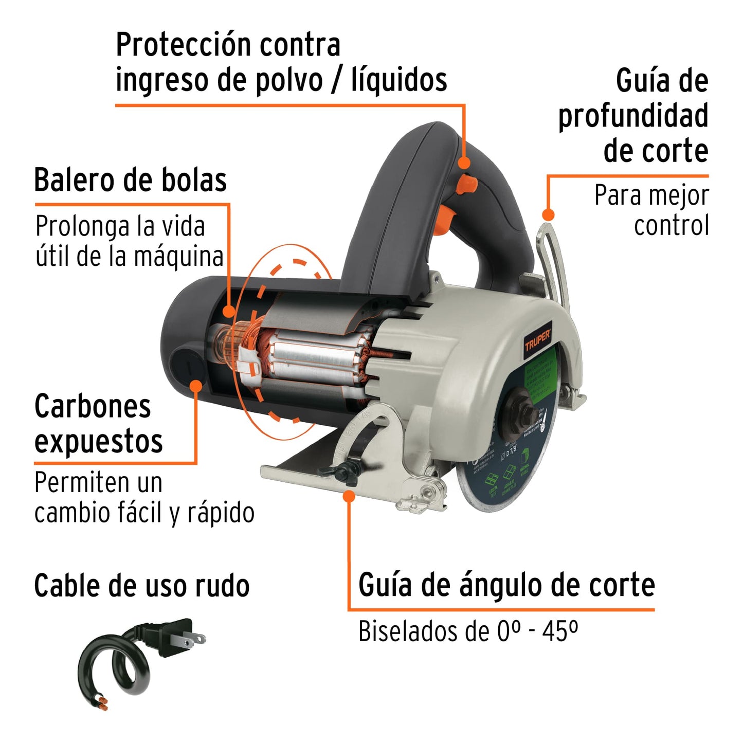 Cortador de azulejos eléctrico 4-1/2' 1320 W, industrial CAZ-EL-4-1/2N2 13978 MM00