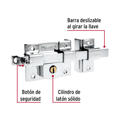 Cerradura de barra fija, derecha, blíster, Hermex CB-40DB 43506 MM1