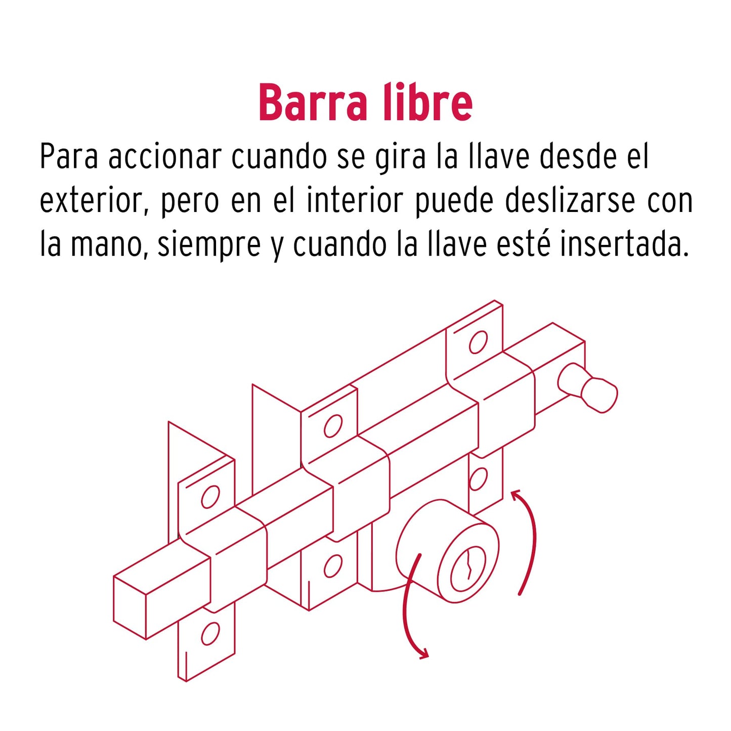 Cerradura de barra libre, derecha, blíster, Hermex CB-45DB 43517 MM1