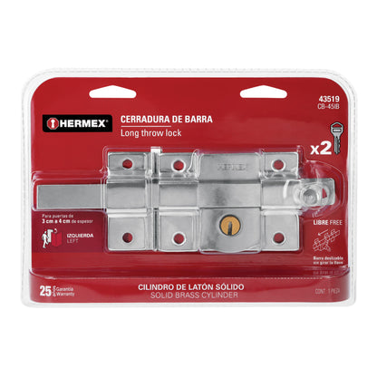 Cerradura de barra libre, izquierda, blíster, Hermex CB-45IB 43519 MM1