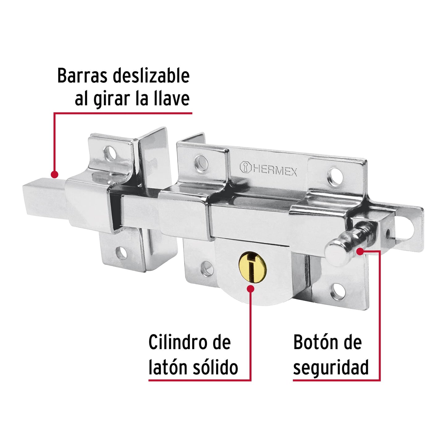 Cerradura de barra libre, izquierda, Hermex CB-45I 43518 MM1