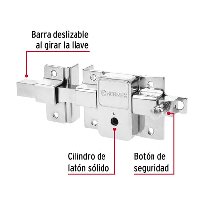 Cerradura de barra fija, llave tetra, izquierda, blíster CB-50IB 43511 MM0