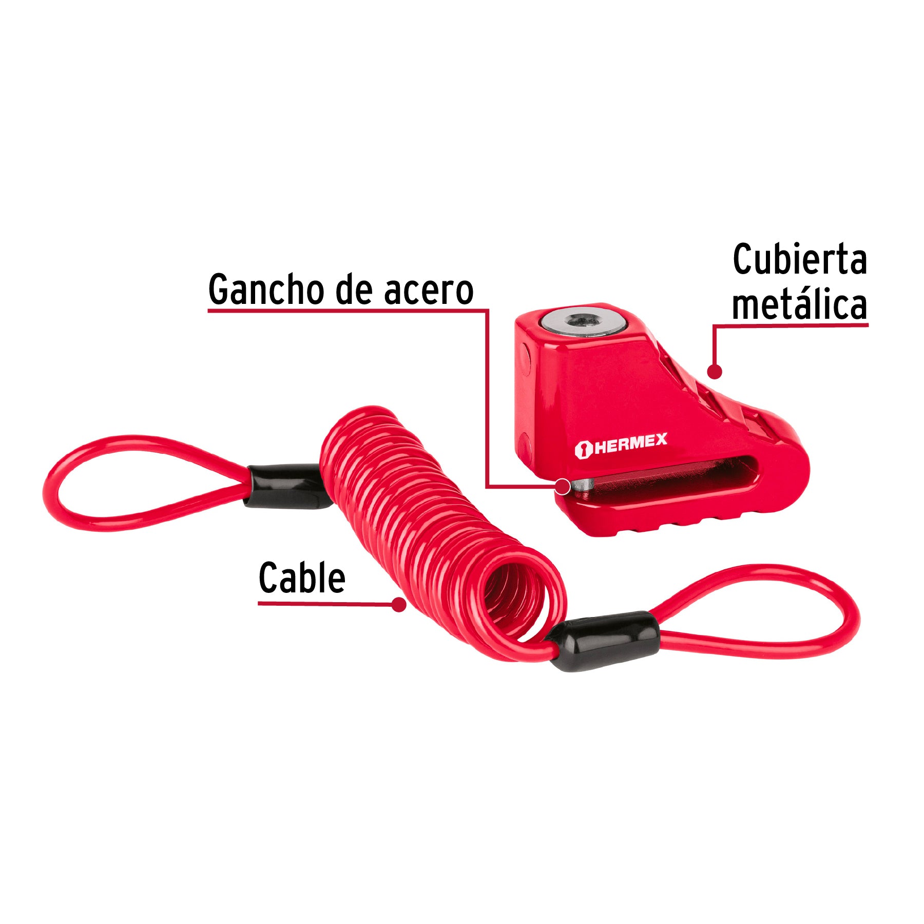 Candado para disco de motocicleta, perno de 5.5 mm, Hermex CB-55 49622 MM0