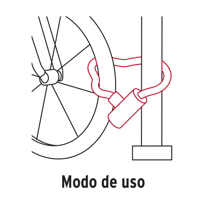 Candado con cadena forrada de 10 mm, Hermex CB-90 49621 MM0