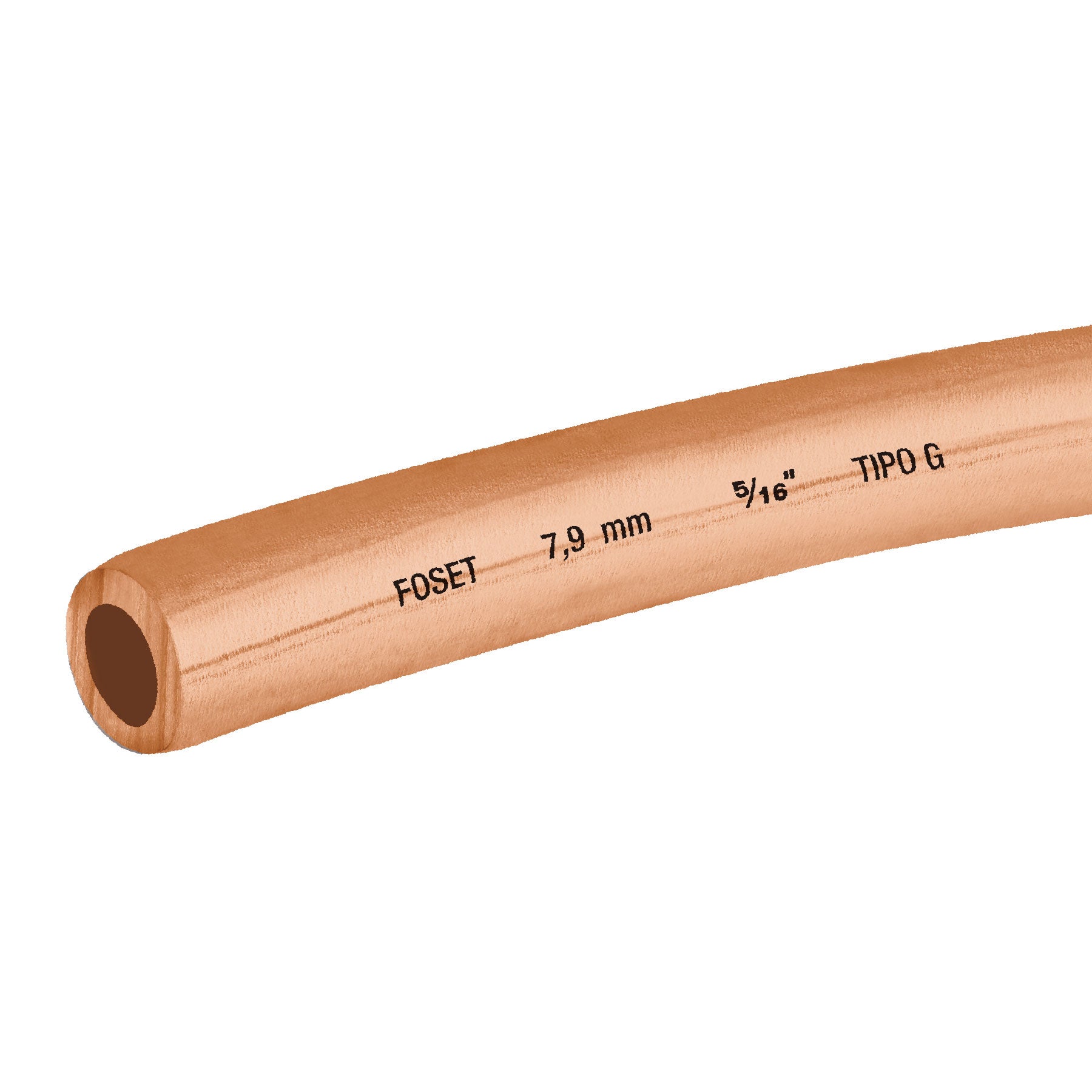 Rollo de 15 m de tubo flexible de cobre de 5/16', Foset CC-002F 48156 MM2