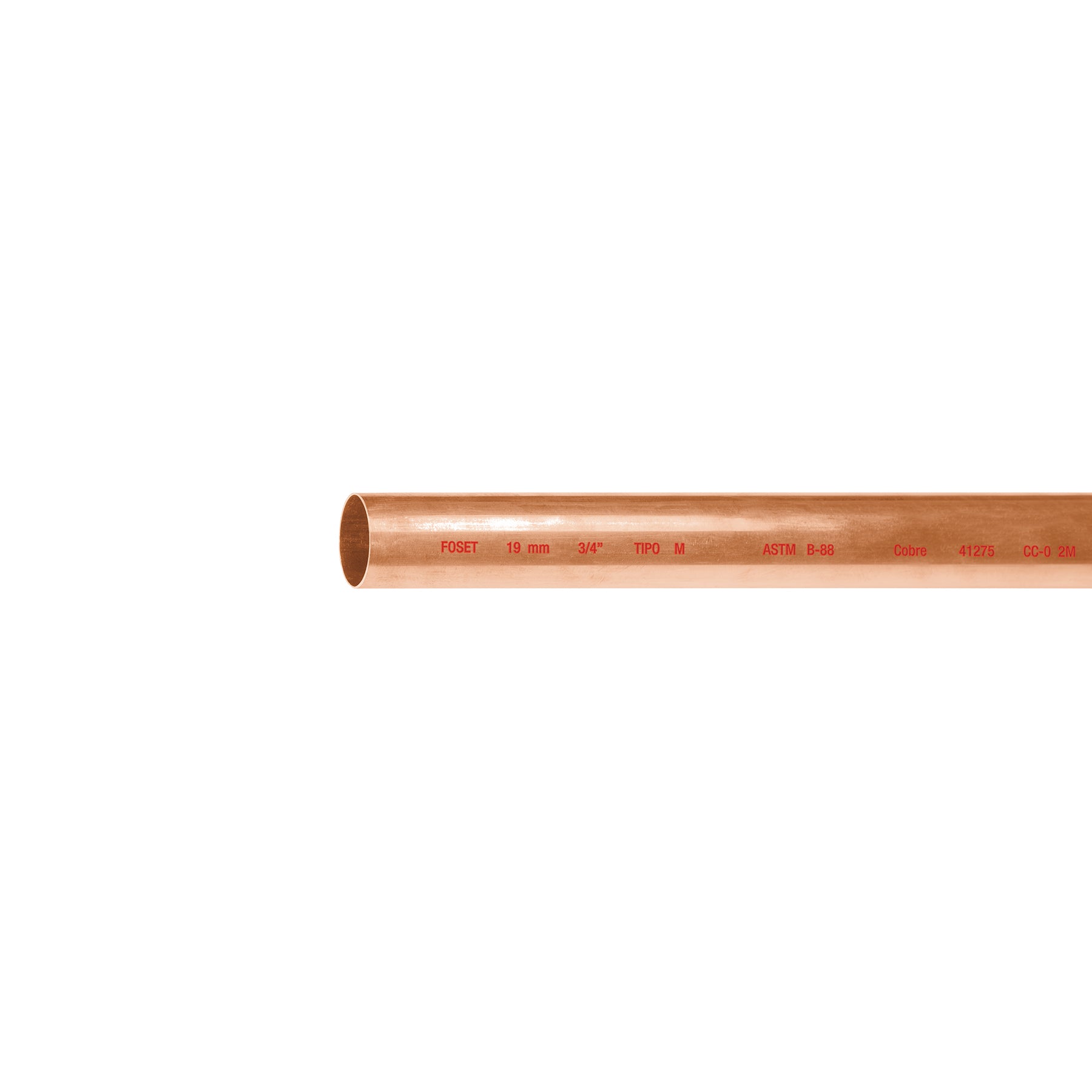 Tubo de 3/4' de cobre tipo 'M' , de 3 m, Foset CC-002M 41275 MM2