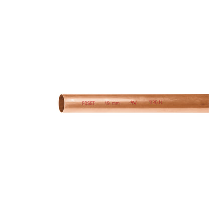 Tubo de 3/4' de cobre tipo 'N' , de 3 m, Foset CC-002N 48152 MM2