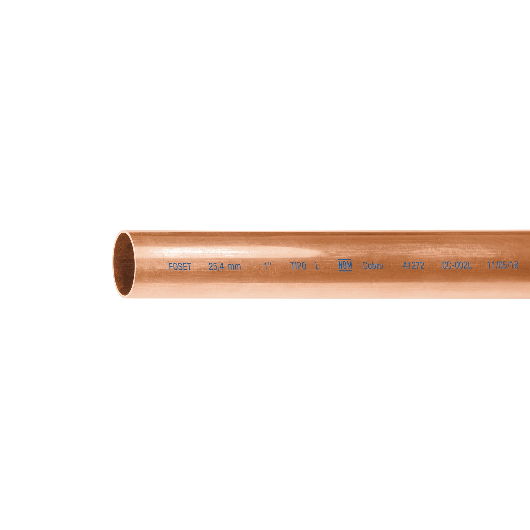 Tubo de 1' de cobre tipo 'L' , de 3 m, Foset CC-003L 41273 MM2