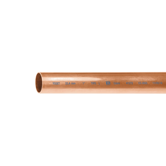 Tubo de 1' de cobre tipo 'L' , de 3 m, Foset CC-003L 41273 MM2