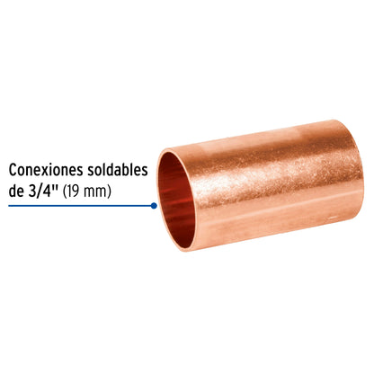 Cople de cobre de 3/4' sin ranura, Foset CC-202 41291 MM00