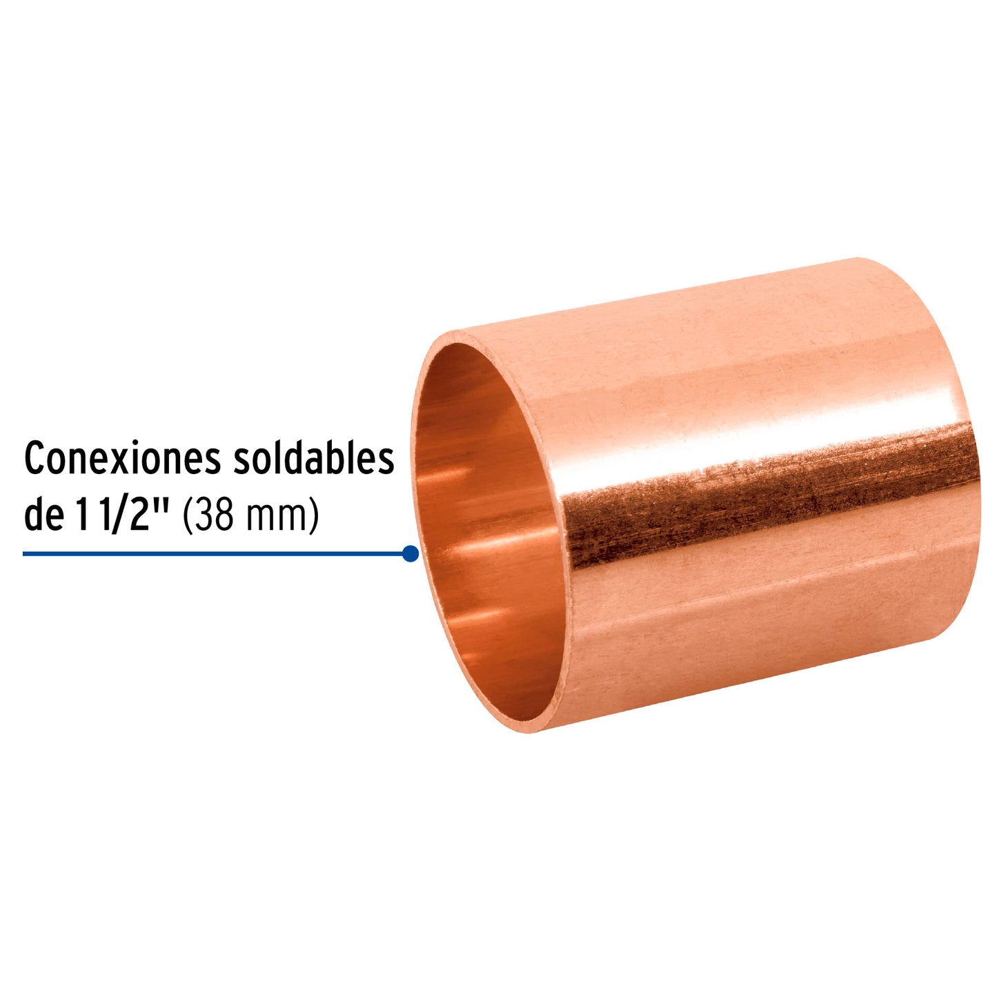 Cople de cobre de 1-1/2' sin ranura, Foset CC-205 48852 MM00