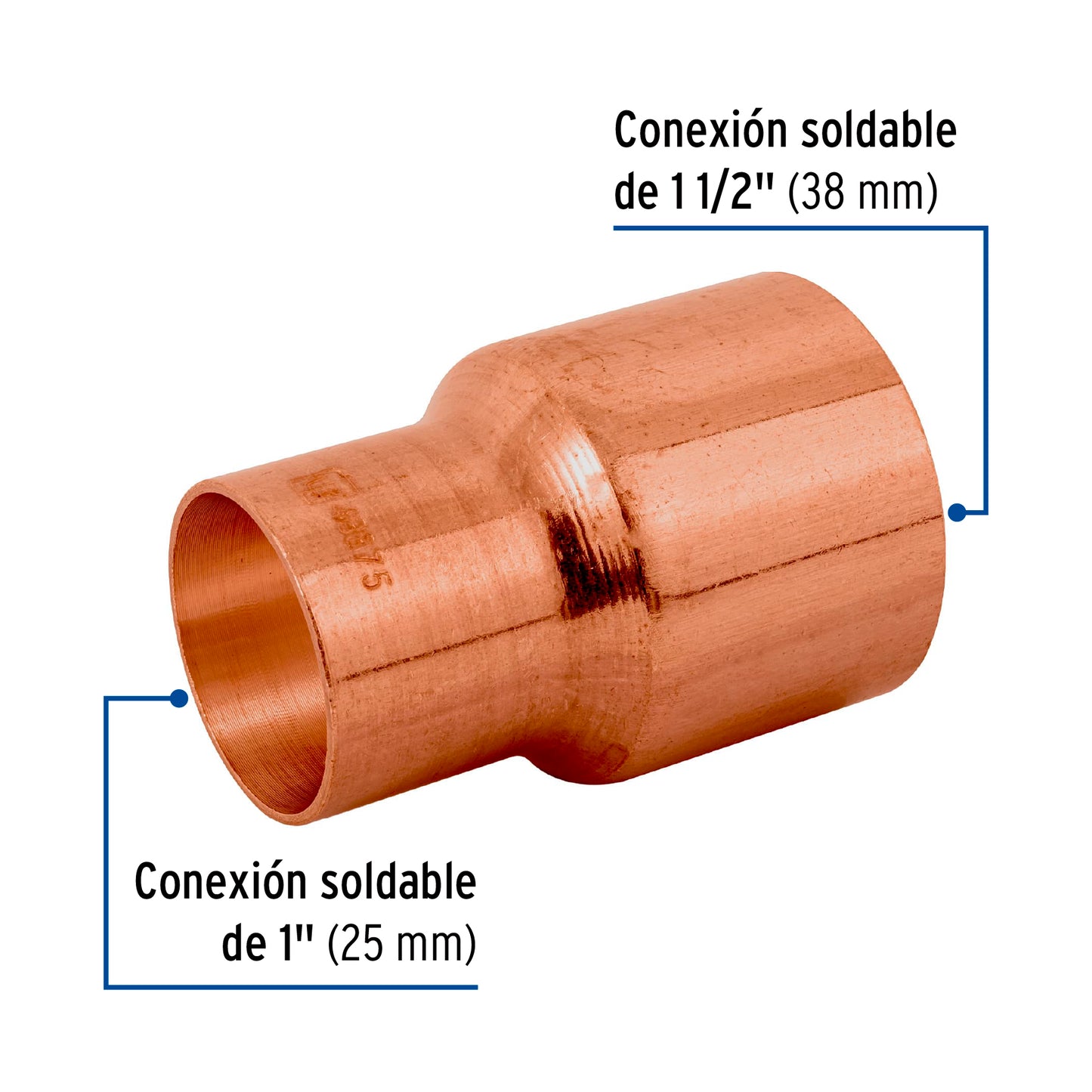 Cople reducción bushing cobre 1-1/2 x 1', Foset CC-236 48875 MM00