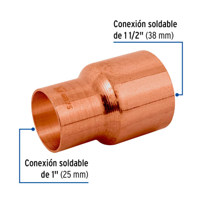 Cople reducción bushing cobre 1-1/2 x 1', Foset CC-236 48875 MM00