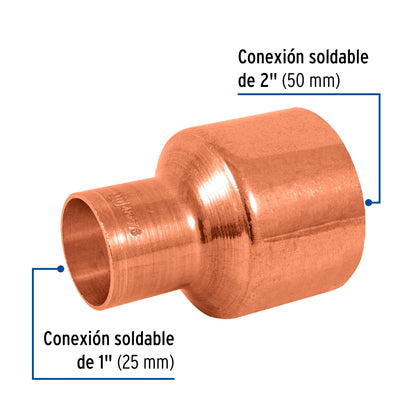 Cople reducción bushing cobre 2 x 1', Foset CC-237 48876 MM00