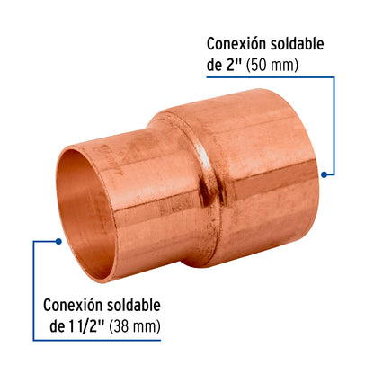 Cople reducción bushing cobre 2 x 1-1/2', Foset CC-238 48877 MM00