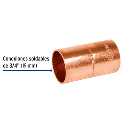 Cople de cobre de 3/4', Foset CC-262 49701 MM00