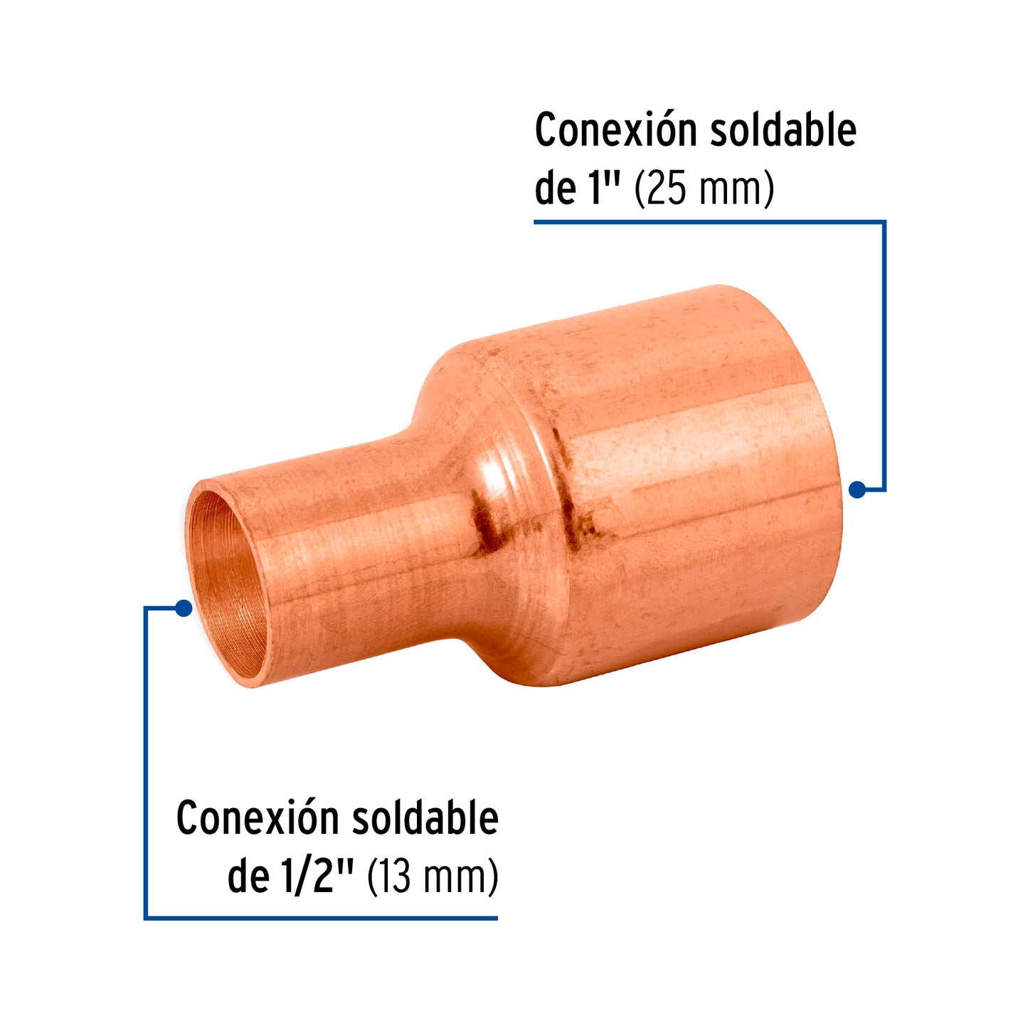 Cople reducción campana cobre 1' x 1/2', Foset CC-292 49750 MM00