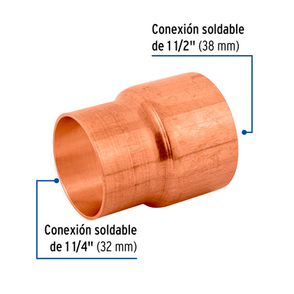 Cople reducción campana cobre 1-1/2'x1-1/4, Foset CC-301 48872 MM00