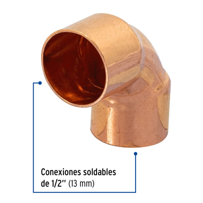 Codo de cobre 90° de 1/2', Foset Basic CC-561B 47631 MM1