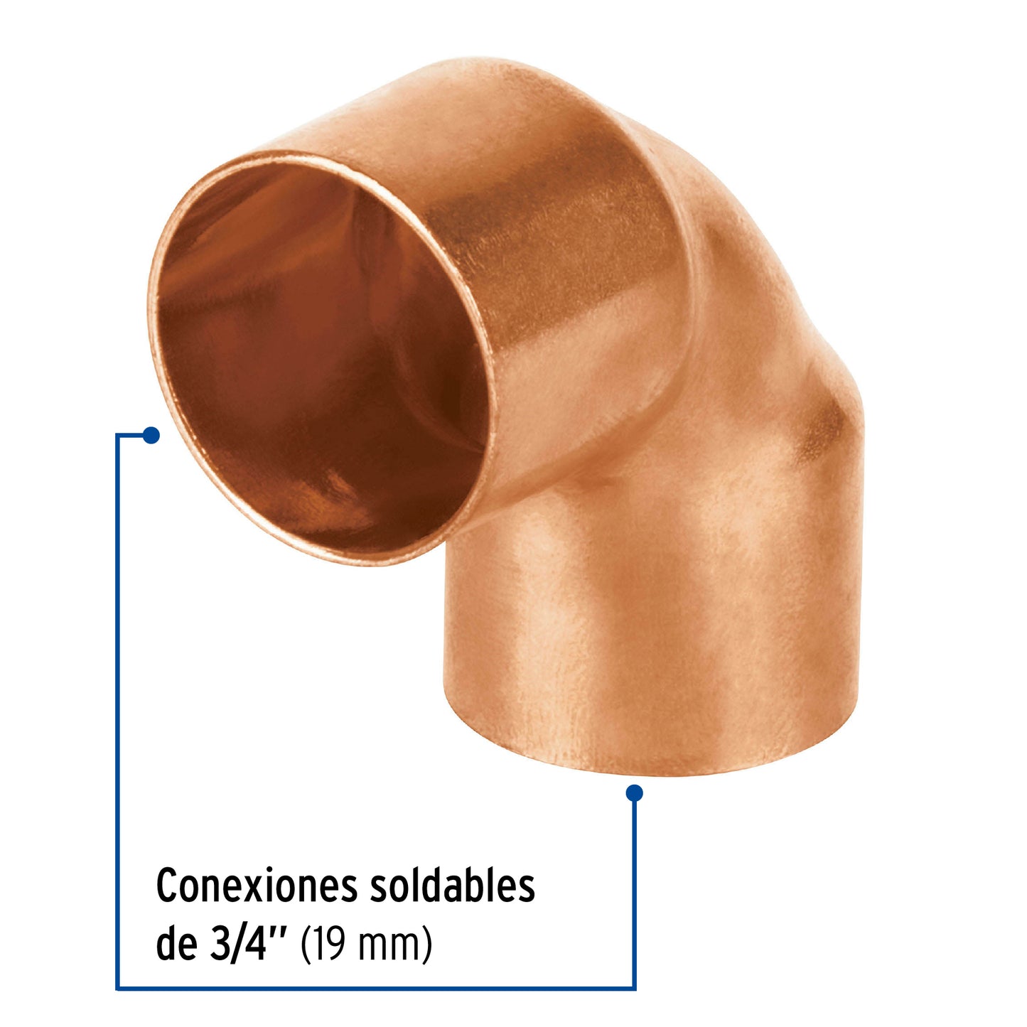 Codo de cobre 90° de 3/4', Foset Basic CC-562B 47632 MM1