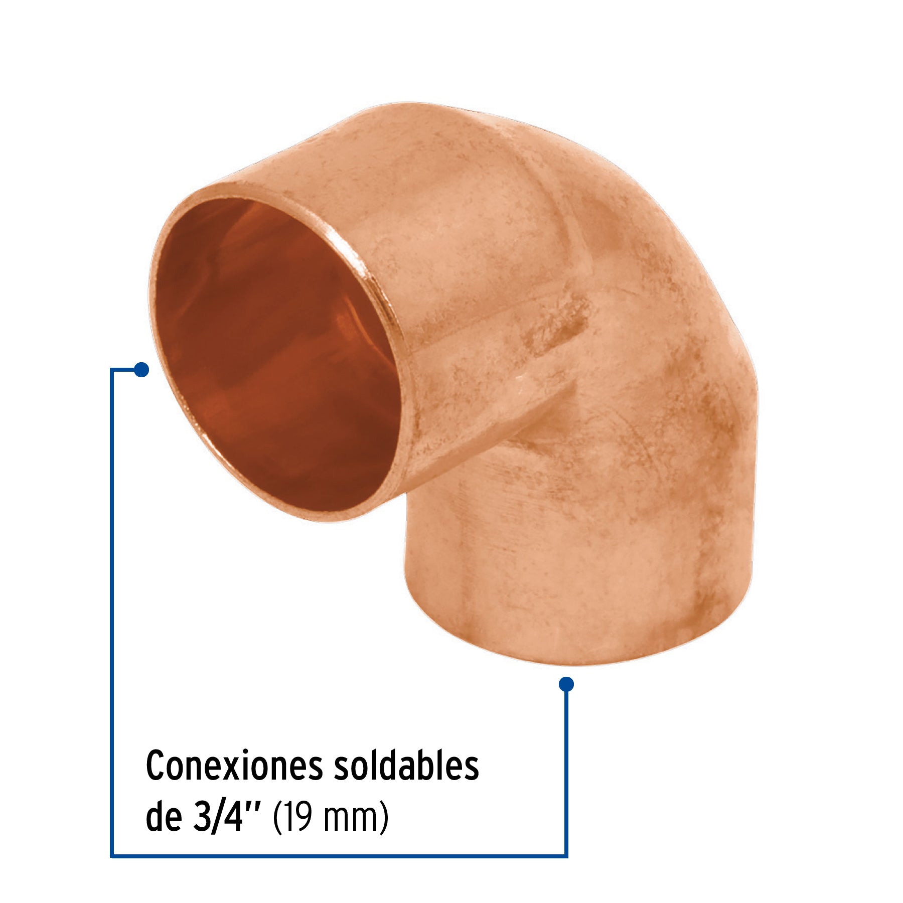 Codo 90° de cobre de 3/4', Foset CC-562 49715 MM1