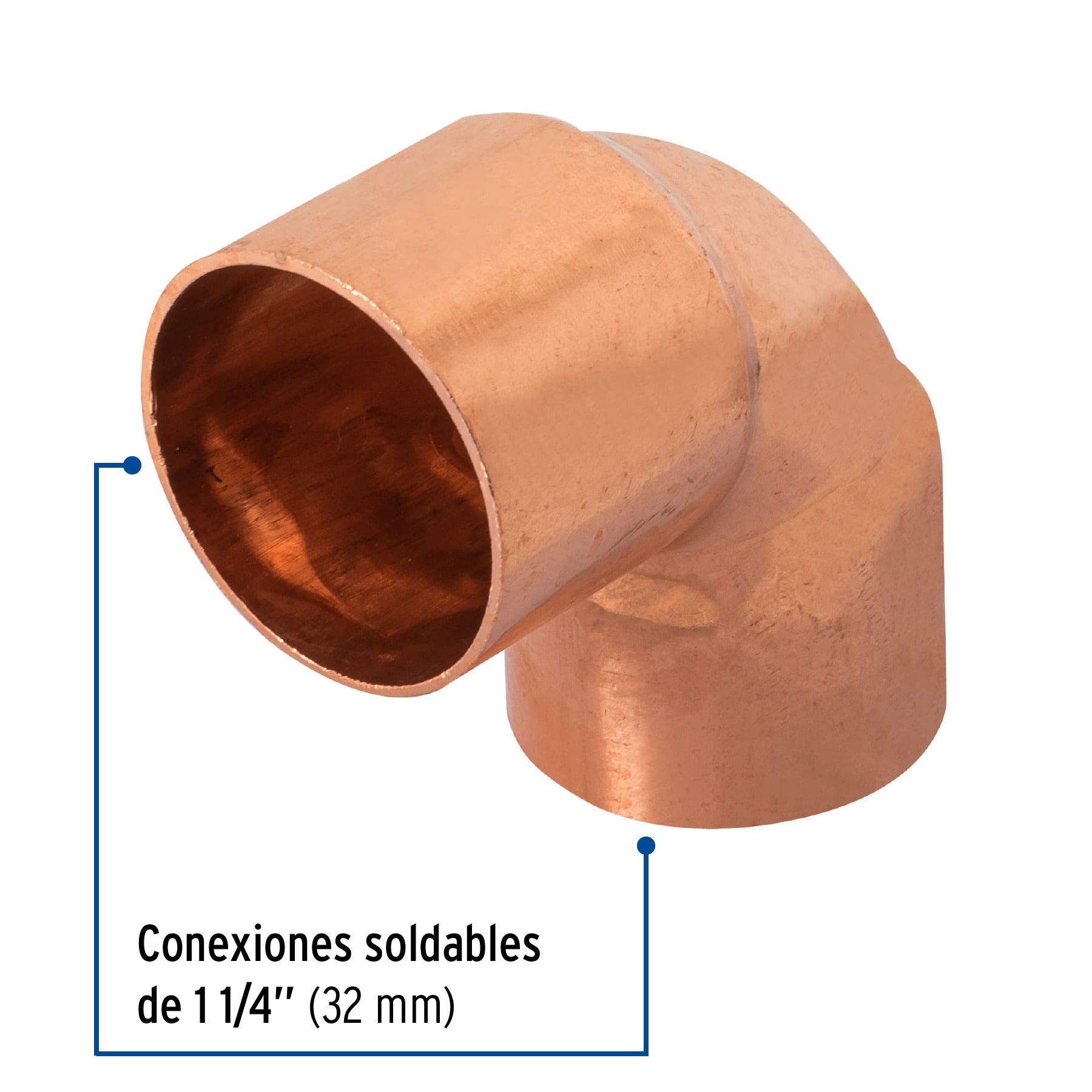 Codo 90° de cobre de 1-1/4', Foset CC-564 48857 MM00