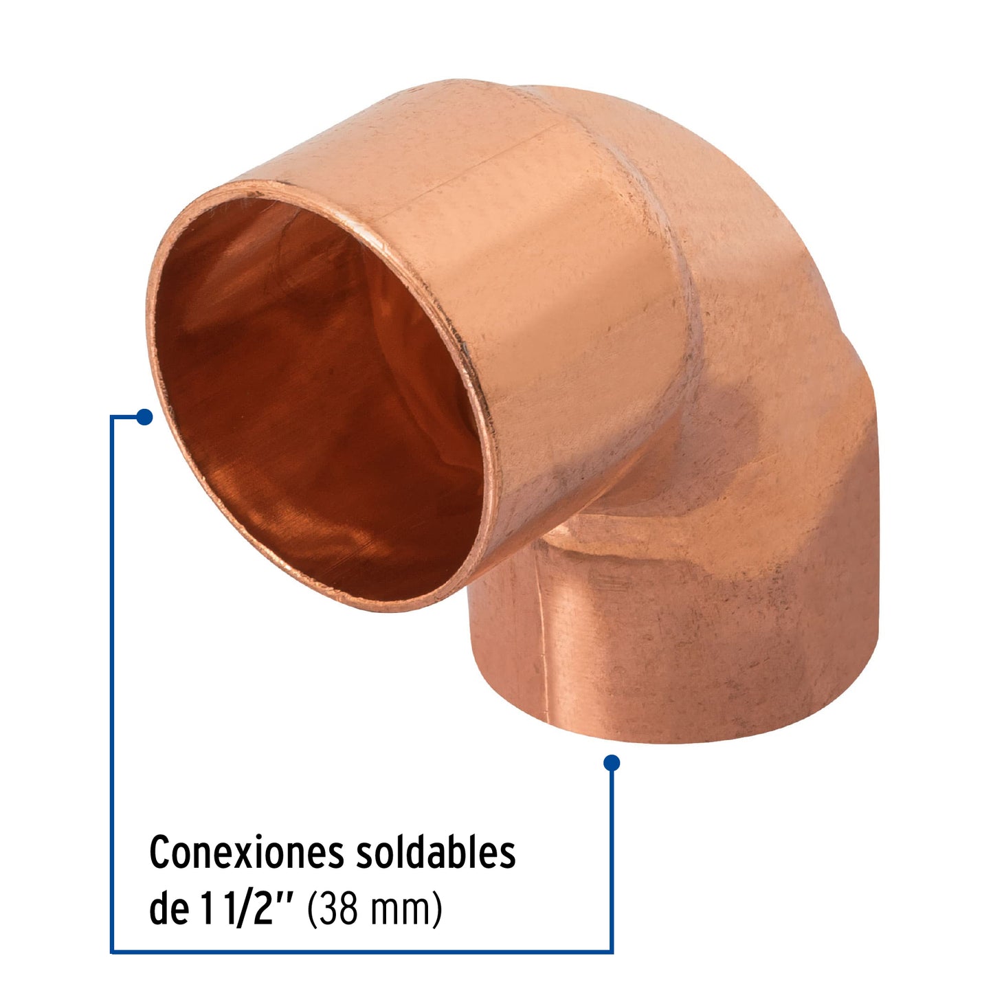 Codo 90° de cobre de 1-1/2', Foset CC-565 48858 MM00