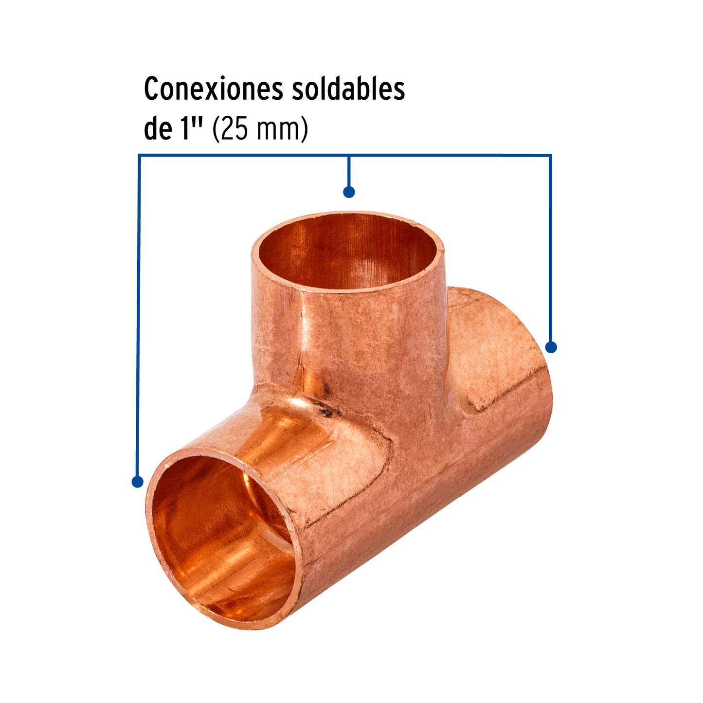 Tee sencilla de cobre 1', Foset CC-763 49737 MM00