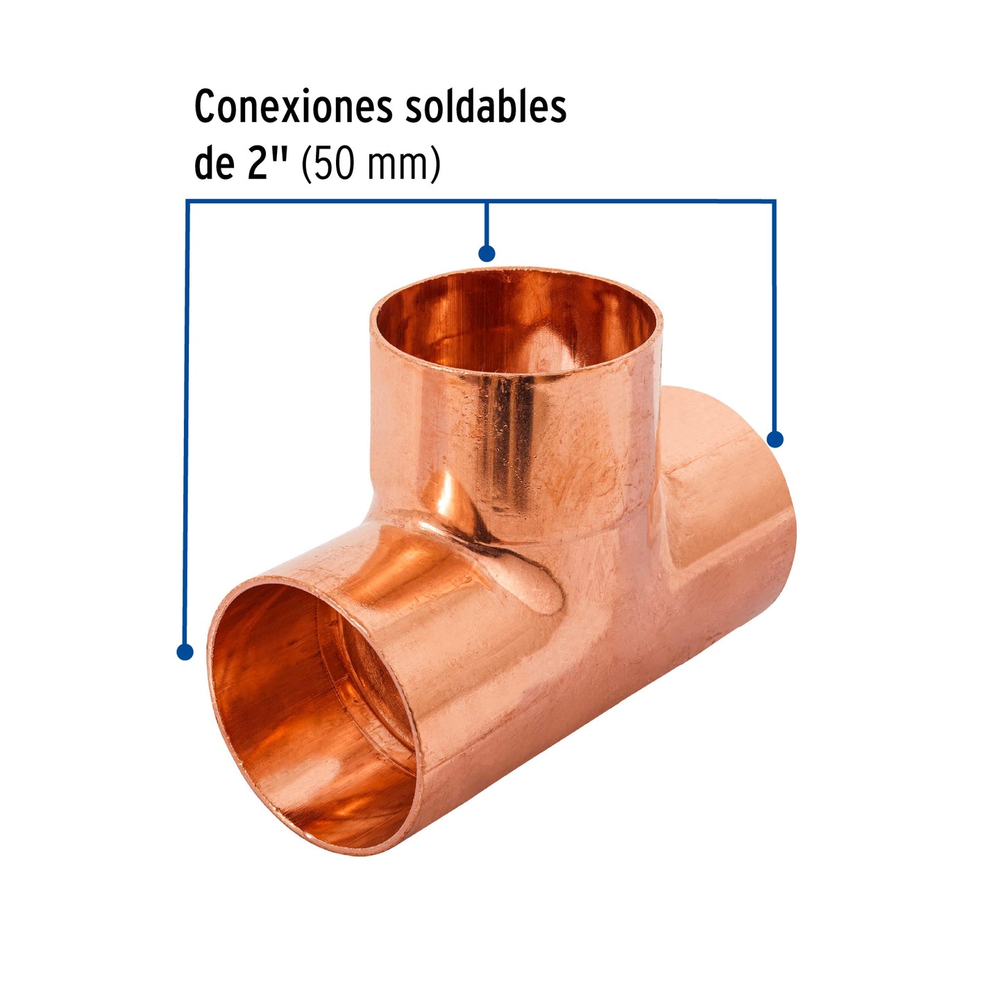 Tee sencilla de cobre 2', Foset CC-766 48865 MM00